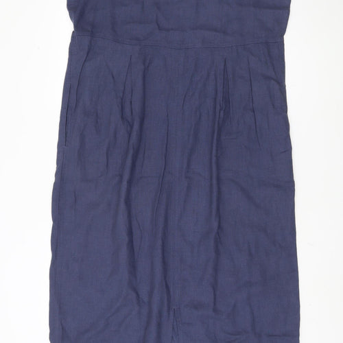 Eddie Bauer Women's Blue Linen Blend Tank Dress M