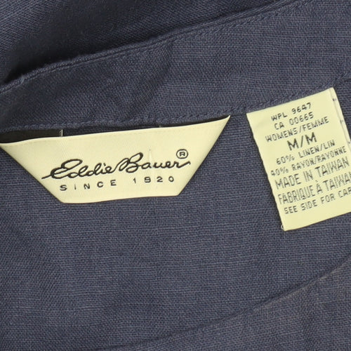 Eddie Bauer Women's Blue Linen Blend Tank Dress M