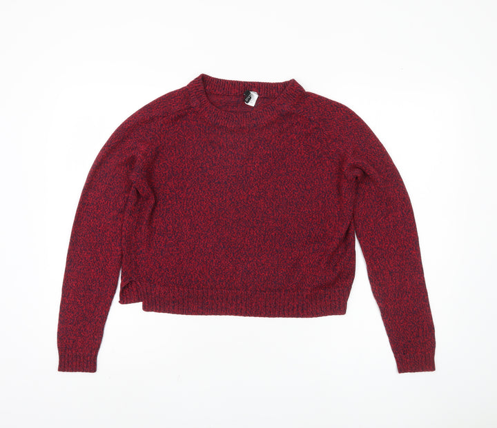 H&M Women's Red Crew Neck Pullover Jumper, Size 12
