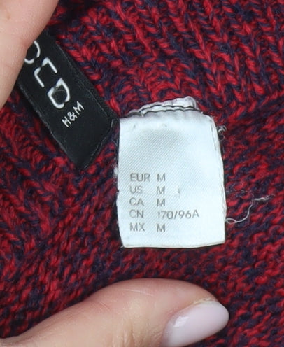 H&M Women's Red Crew Neck Pullover Jumper, Size 12