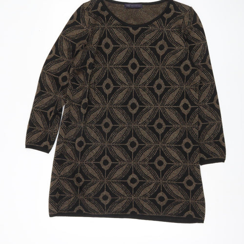 Marks and Spencer Women's Black Geometric Pullover Jumper UK 14