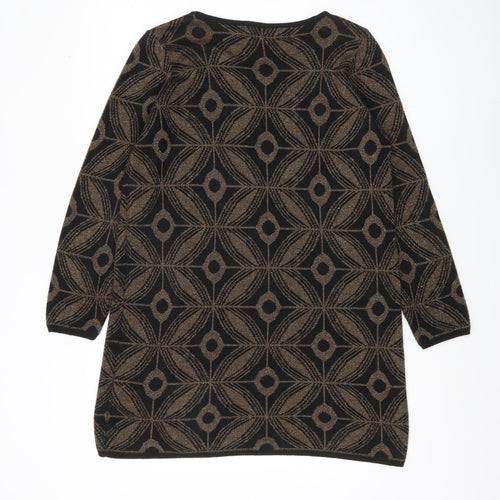 Marks and Spencer Women's Black Geometric Pullover Jumper UK 14