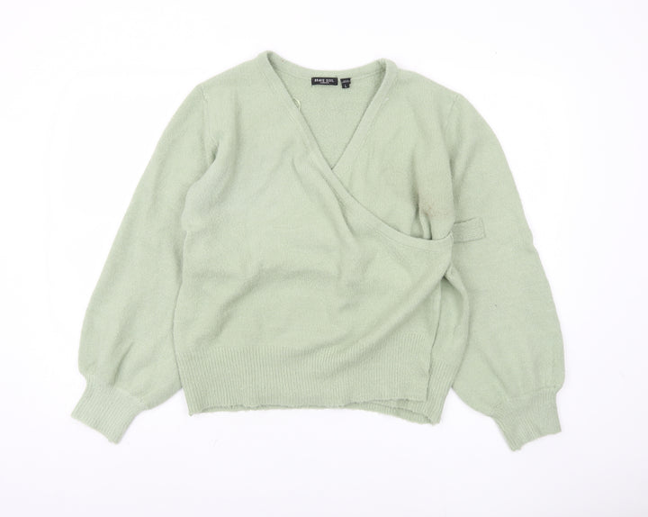 Brave Soul Women's Green Wrap Jumper L