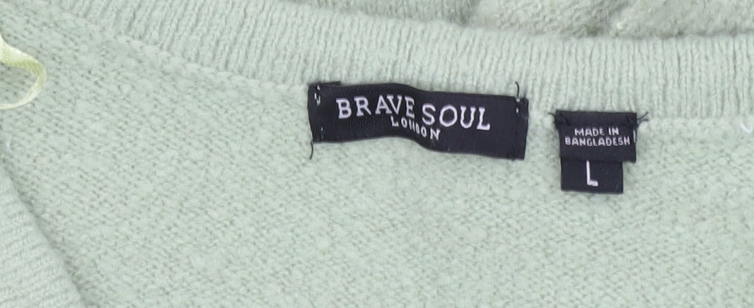 Brave Soul Women's Green Wrap Jumper L