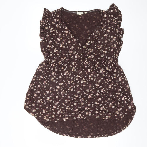 Fat Face Women's Brown Floral Blouse Size 10