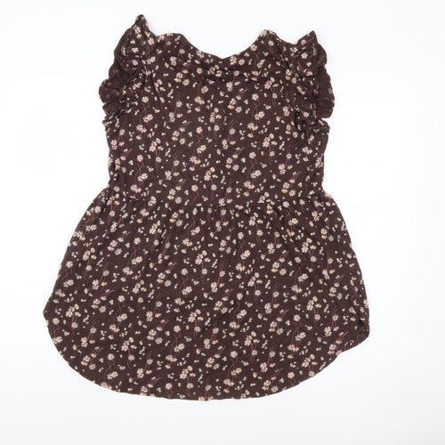 Fat Face Women's Brown Floral Blouse Size 10