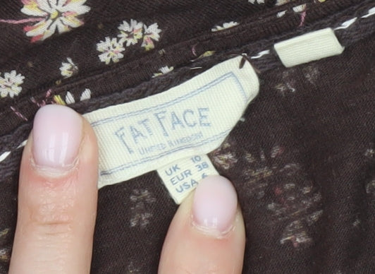 Fat Face Women's Brown Floral Blouse Size 10