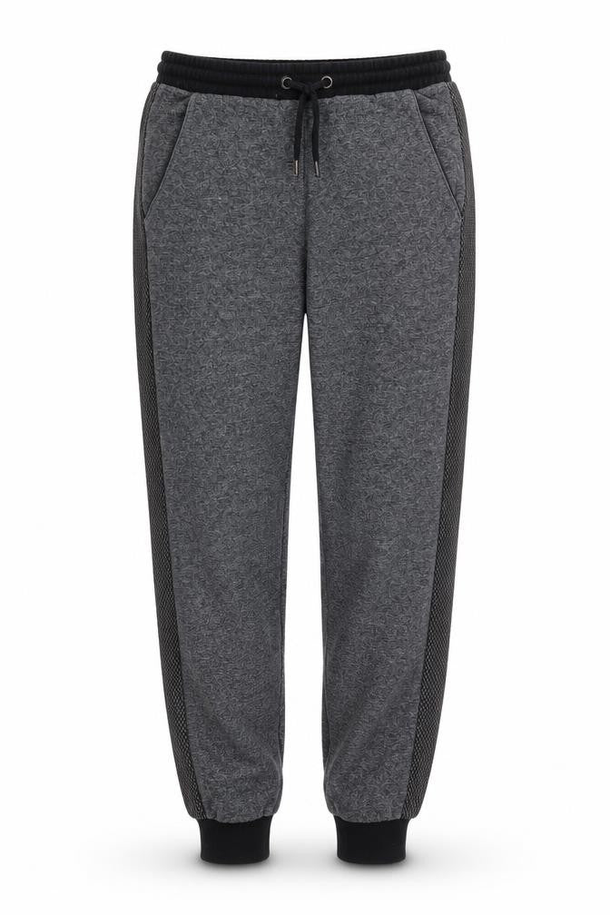 Front view of Topshop Women's Black Grey Jogger Trousers, size 8