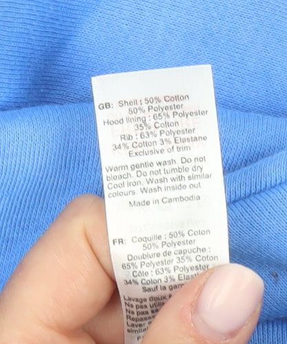 New Look Men's Blue Pullover Hoodie, Medium, Lightweight