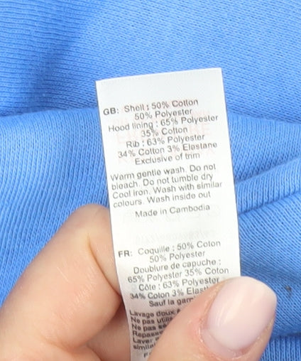 New Look Men's Blue Pullover Hoodie, Medium, Lightweight