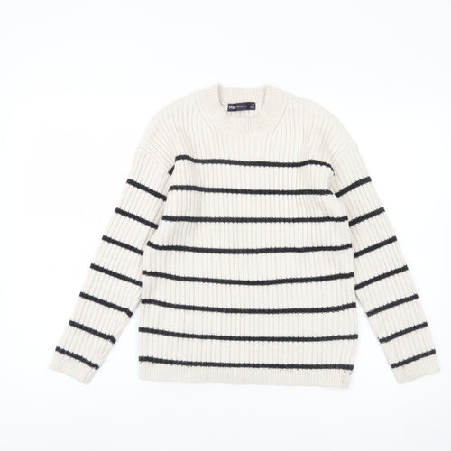 Marks and Spencer Women's Ivory Striped Pullover Jumper S