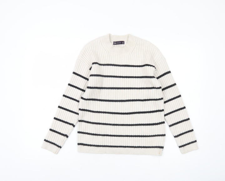 Marks and Spencer Women's Ivory Striped Pullover Jumper S