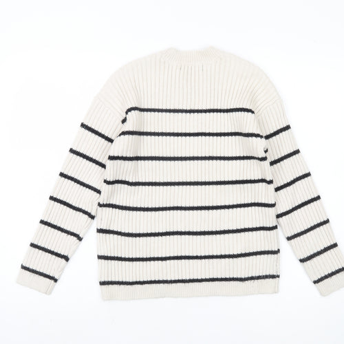 Marks and Spencer Women's Ivory Striped Pullover Jumper S