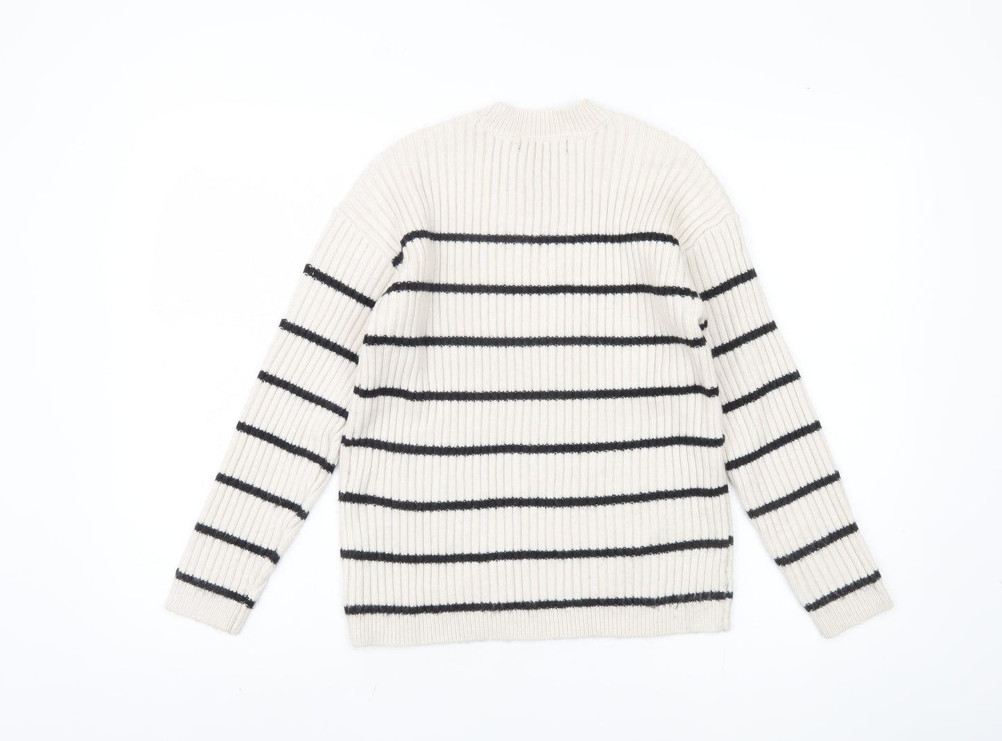 Marks and Spencer Women's Ivory Striped Pullover Jumper S
