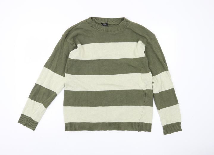 Nasty Gal Green Striped Women’s Pullover Jumper M