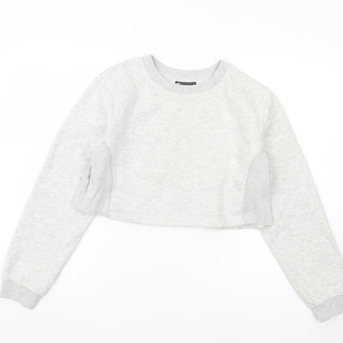 ASOS Women's Grey Cropped Pullover Sweatshirt Size 12