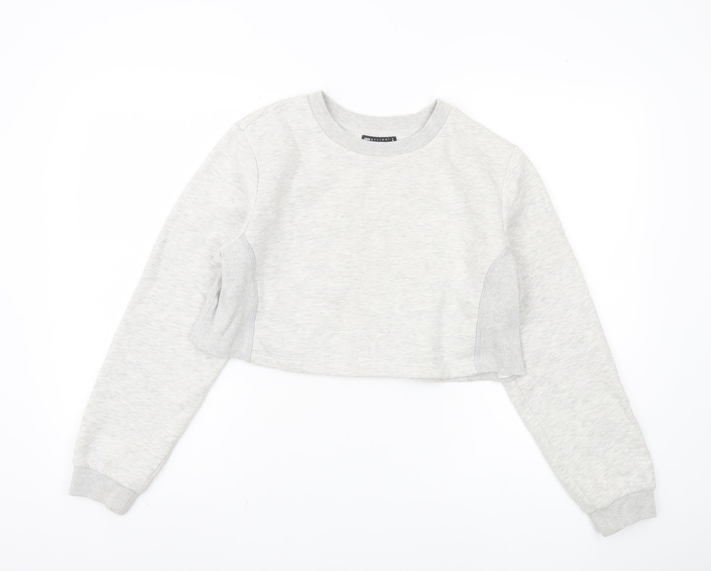 ASOS Women's Grey Cropped Pullover Sweatshirt Size 12