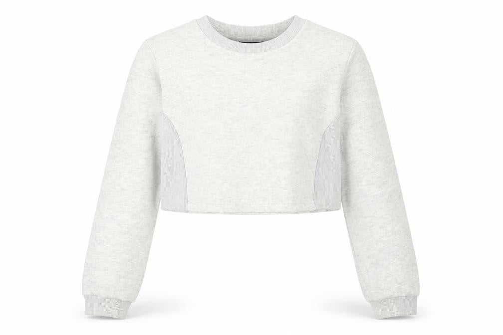 ASOS Women's Grey Cropped Pullover Sweatshirt Size 12