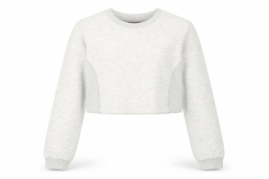 Front view of ASOS Women's Grey Cropped Pullover Sweatshirt, size 12