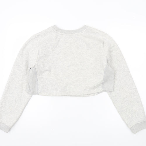ASOS Women's Grey Cropped Pullover Sweatshirt Size 12