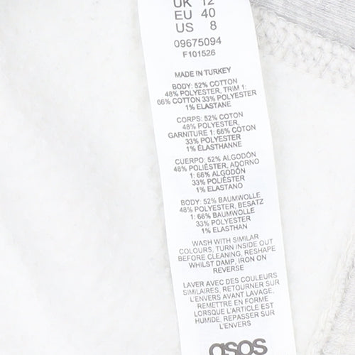 ASOS Women's Grey Cropped Pullover Sweatshirt Size 12