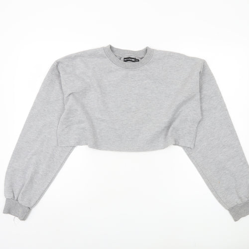 PrettyLittleThing Women's Grey Pullover Sweatshirt S