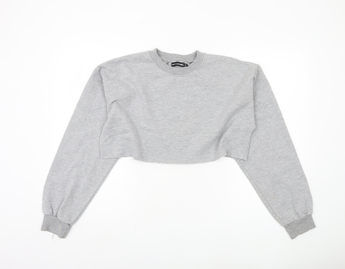 PrettyLittleThing Women's Grey Pullover Sweatshirt S