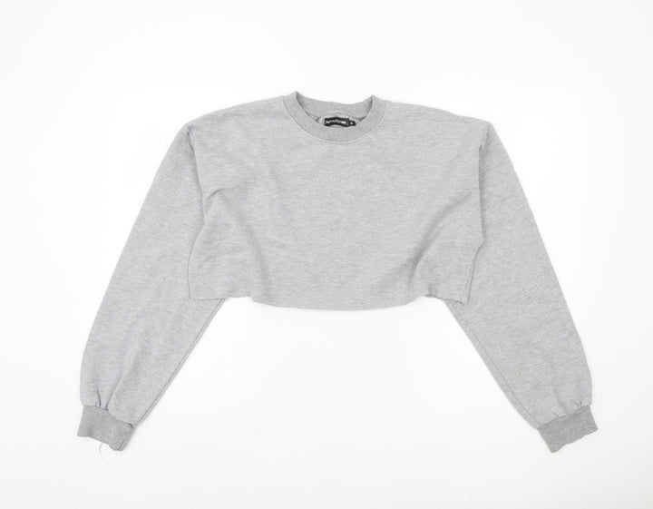 PrettyLittleThing Women's Grey Pullover Sweatshirt S