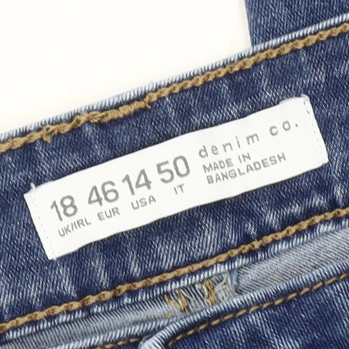 Denim Co. Women's Blue Skinny Jeans Size 18