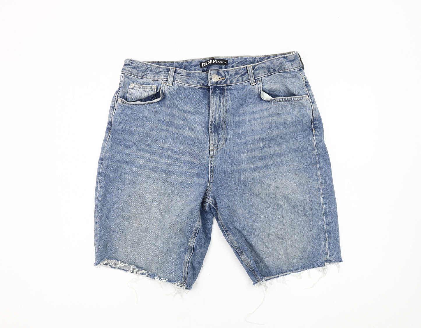 George Women's Blue Denim Cut-Off Shorts Size 16