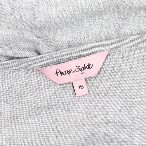 Phase Eight Women's Grey Boat Neck Jumper Size 16