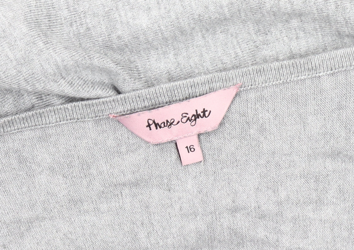 Phase Eight Women's Grey Boat Neck Jumper Size 16