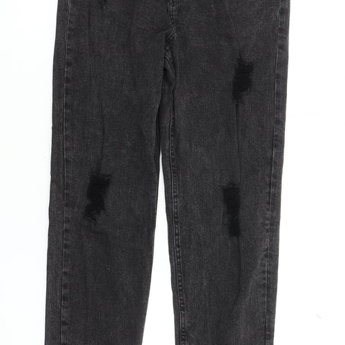 George Girls Black Straight Jeans 13-14 Years Ripped Casual