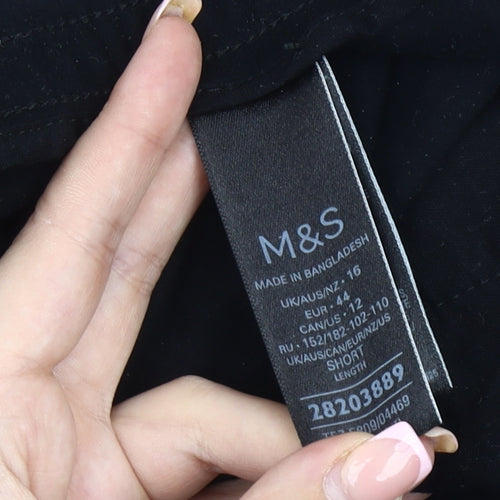 Marks and Spencer Women's Black Jogger Trousers Size 16