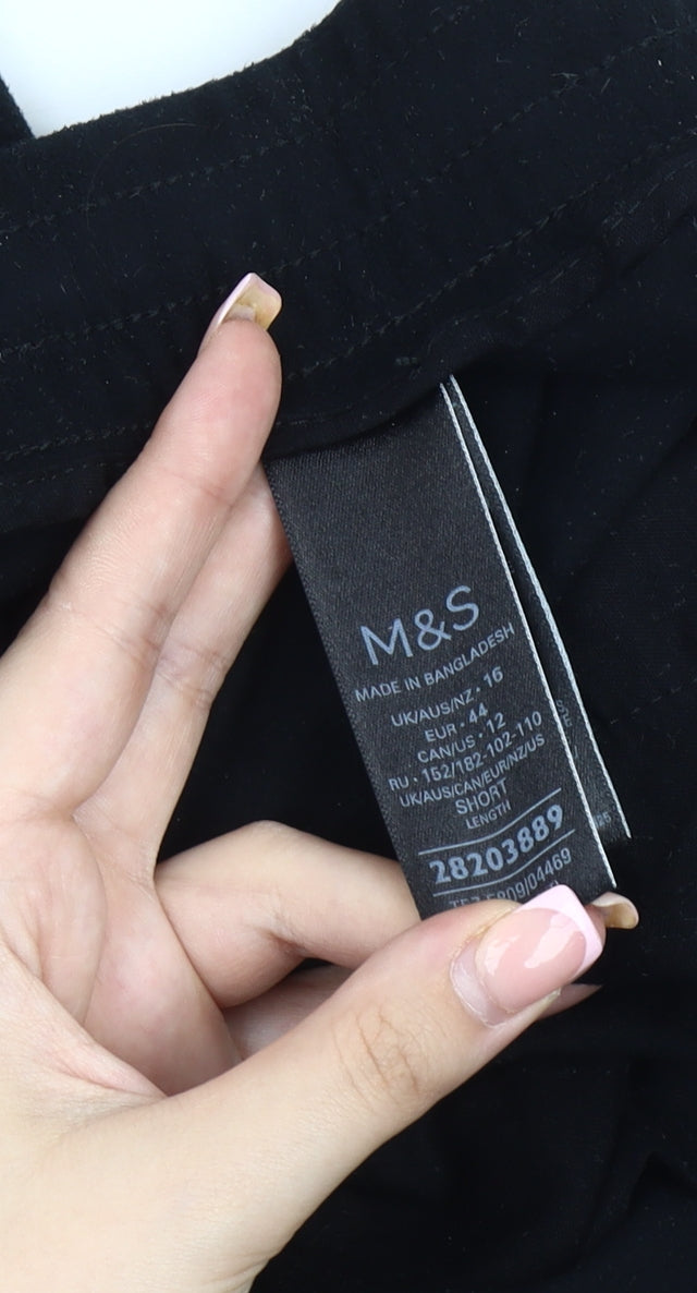 Marks and Spencer Women's Black Jogger Trousers Size 16