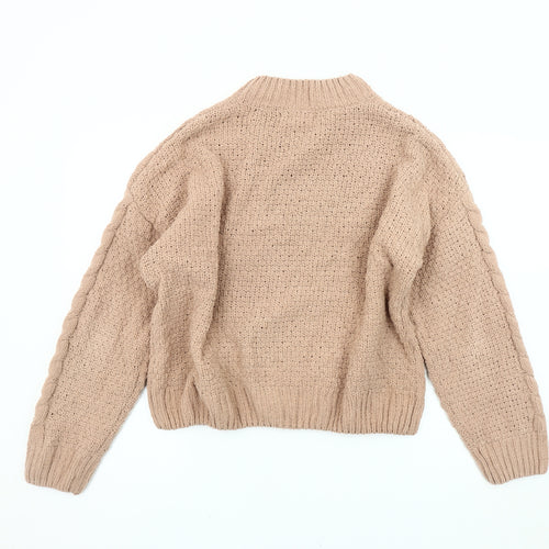 Primark Women's Beige Crew Neck Jumper Size L