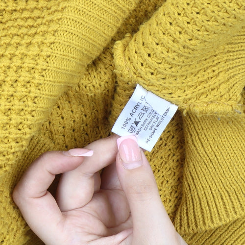 Look of the Day Women's Yellow Acrylic Pullover Jumper