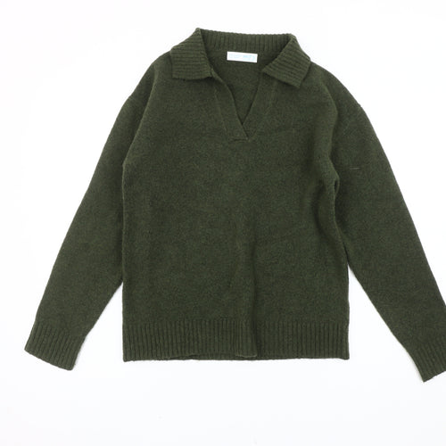 Primark Women's Green V-Neck Pullover Jumper 2XS