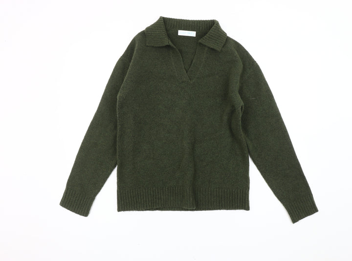 Primark Women's Green V-Neck Pullover Jumper 2XS
