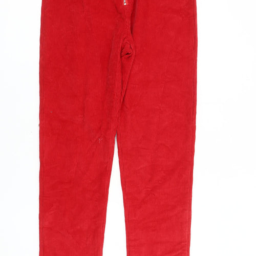 PrettyLittleThing Red Corduroy Trousers - Size S for Women