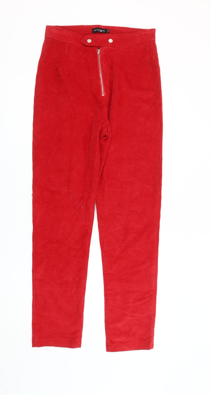 PrettyLittleThing Red Corduroy Trousers - Size S for Women