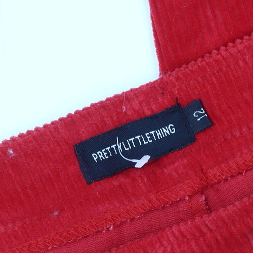 PrettyLittleThing Red Corduroy Trousers - Size S for Women