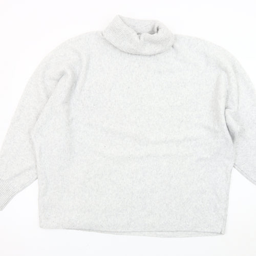 F&F Women’s Grey Roll Neck Jumper, Size L, Relaxed Fit