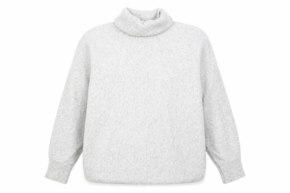 F&F Women’s Grey Roll Neck Jumper, Size L, Relaxed Fit