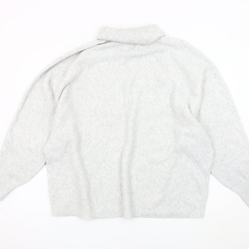 F&F Women’s Grey Roll Neck Jumper, Size L, Relaxed Fit