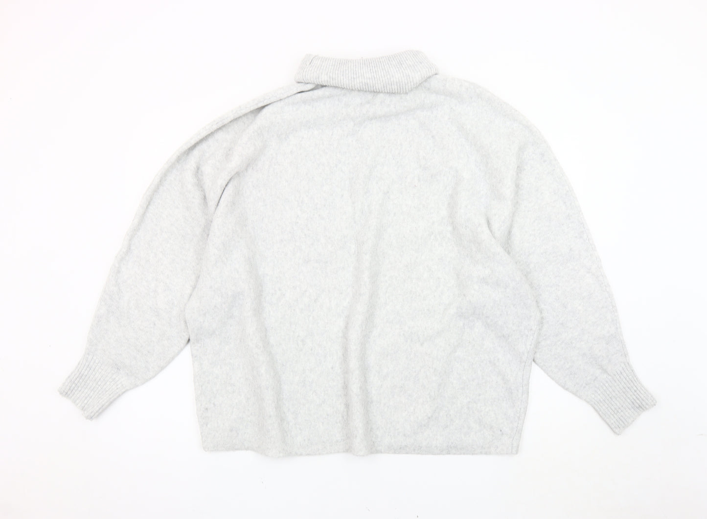 F&F Women’s Grey Roll Neck Jumper, Size L, Relaxed Fit