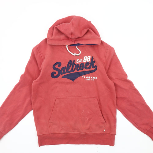 Saltrock Men's Red Pullover Hoodie with Logo