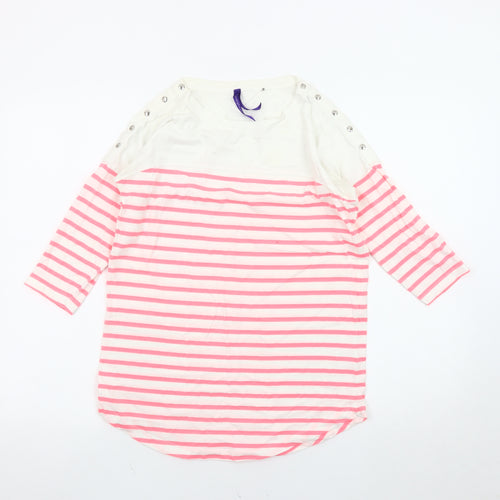 Seraphine Women's Pink Striped T-Shirt Size 8