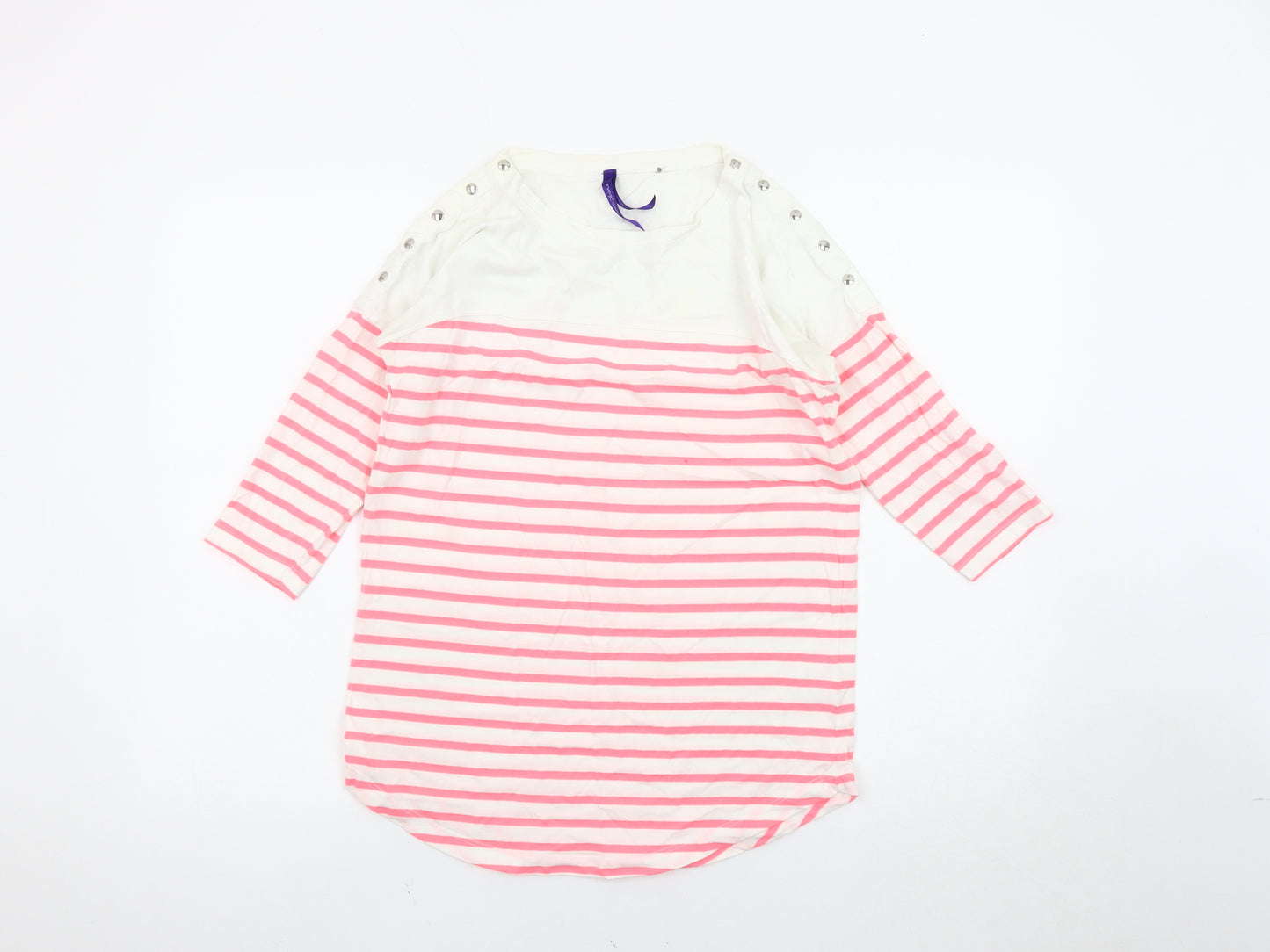 Seraphine Women's Pink Striped T-Shirt Size 8