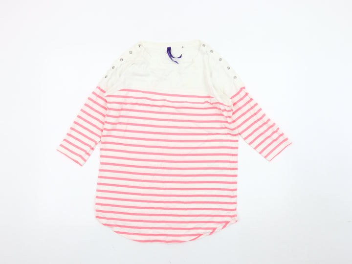 Seraphine Women's Pink Striped T-Shirt Size 8